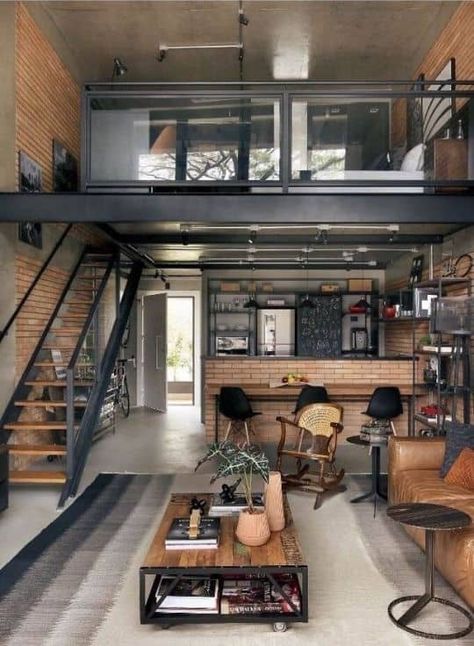 Color Scenes, Design Casa Piccola, Loft House Design, Industrial Home Design, Interior Design Per La Casa, Vintage Industrial Decor, Loft Interiors, Modern Tiny House, Loft House