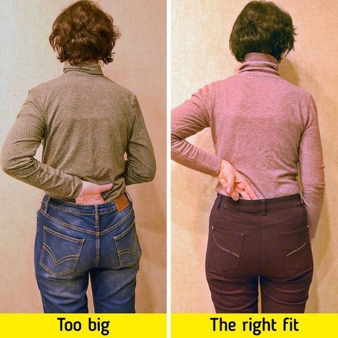 When jeans first appeared, they were an alternative to the far more popular “waist overalls.” But today, almost everyone has this clothing item in their wardrobe. Despite their accessibility, it’s still quite difficult to choose the right pair of jeans — they can easily lose their shape or run too big or small. Bright Side figured out how to choose the right jeans in order to stay away from unnecessary spending, tears, and even a visit to the fitting room. Fitting Room, Standing In Line, Feeling Frustrated, Bright Side, Clothing Hacks, Choose The Right, You Choose, Jeans Style, Body Shapes