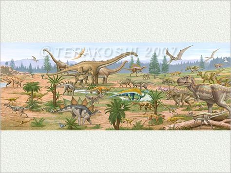 Dinosaur panorama Land Of The Giants, Paper To Print, Dinosaur Posters, Dinosaur Wallpaper, Jigsaw Puzzles For Kids, Dinosaur Stickers, Ravensburger Puzzle, The Giants, Dinosaur Art