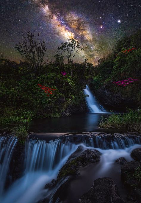 Scene Wallpaper, Beautiful Flowers Wallpapers, Beautiful Sights, Landscape Pictures, Beautiful Waterfalls, Art Inspiration Painting, Nature Themed, Maui Hawaii, Beautiful Nature Pictures