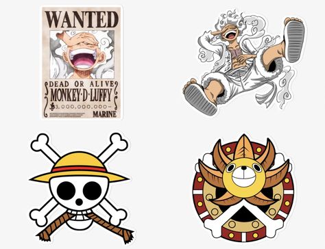 One Piece Stickers Printable Set, One Piece Stickers Printable, One Piece Stickers, Strawhat Pirates, One Piece Monkey D Luffy, Stickers Printable, Monkey D Luffy, Printable Stickers, Sticker Set