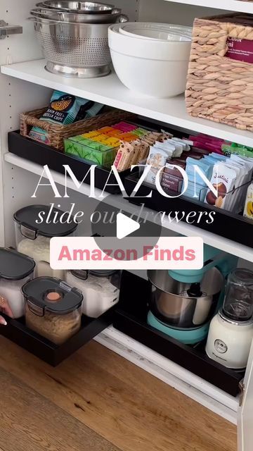 Mamas Finders on Instagram: "Organize your pantry with this simple and easy slide out drawer 🤩

⭐️ Maximize your space: Utilize every inch of your cabinets with this handy organizer.

⭐️ Easy access: No more bending and reaching! Effortlessly slide out the drawers to find what you need.

⭐️ Durable and sleek:  Crafted from high-quality carbon steel with a clean finish, this organizer is built to last and look great in any kitchen.

#amazon #mealprep #amazonhomefinds #storagecontainers #amazonkitchenfinds #amazonorganization #kitchenorganizer #kitchenorganization #fyp #fypシ #asmr #sugarcookies #flour #goldenretriever #amazongadgets #amazongadget #viral #viralreels #viralvideos #pantry #pantryorganization #storage #storagesolutions #musthave #kitchenstorage #fypage #ad #storageideas #snack Organize Your Pantry, Amazon Gadgets, Pantry Organization, Bending, Storage Containers, Kitchen Organization, Kitchen Storage, Carbon Steel, Sugar Cookies