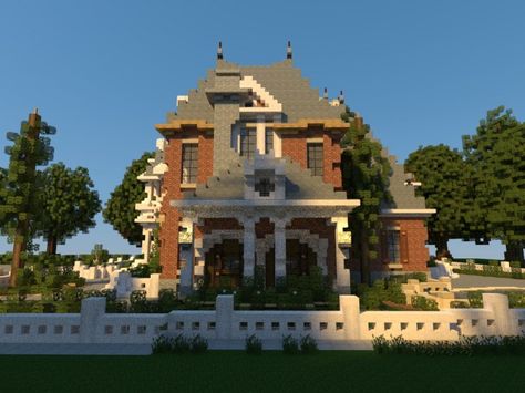 Renaissance Manor Minecraft Project Minecraft Manor Tutorial, Manor Minecraft, Minecraft Manor, Old Colonial Homes, Minecraft Houses Interior, Minecraft Building Ideas, Minecraft City Buildings, Minecraft Mansion, Minecraft Structures