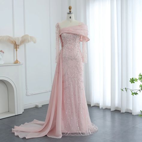 Crystal Mermaid, Arabic Wedding, Grey Evening Dresses, Champagne Evening Dress, Gold Evening Dresses, Arab Wedding, Mermaid Evening Gown, Red Evening Dress, Pink Dresses