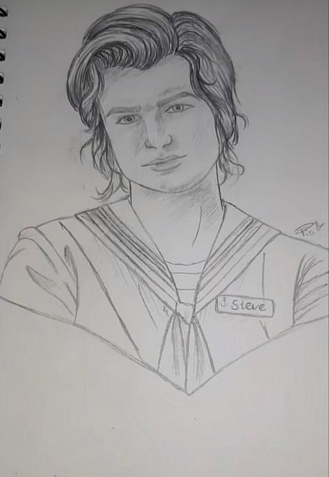 Steve Harrington Drawing Pencil, Steve Harrington Sketch, Stranger Things Drawings Pencil, Steve Harrington Drawing, Stranger Things Coloring Pages, Pencil Drawing Images, Cat Drawing Tutorial, Pencil Drawings For Beginners, Kindergarten Coloring Pages