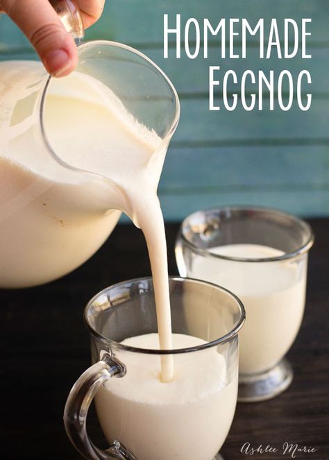 Eggnog Recipe Homemade, Homemade Eggnog, Eggnog Recipe, Egg Nog, Homemade Marshmallows, Homemade Holiday, Alcohol Recipes, Cannoli, Holiday Drinks