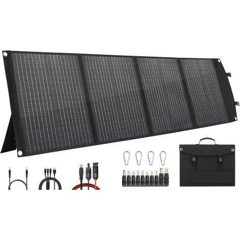 Portable Solar Panel Kit, Foldable Briefcase, Solar Charger, Efficiency of 24%, 3 Cables and 14 100 Watt Solar Panel, Camping Power, Rv Battery, Camping Rv, Portable Solar Panels, Solar Panel Kits, 7 Layers, Solar Wind, Solar Charger