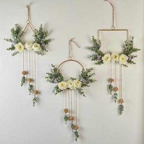 Simpul Makrame, Deco Studio, Wedding Wall, Aesthetic Decor, Floral Hoops, Floral Nursery, Deco Floral, Easy Diy Art, Flower Pendant