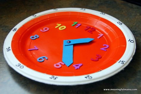 Teaching Clock, Learning Clock, Telling Time Practice, Make A Clock, Learn To Tell Time, Clock Craft, Teaching Time, Clock For Kids, Math Time