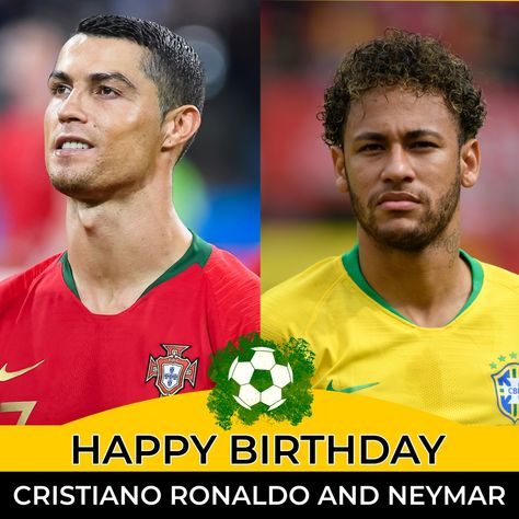 #Sportsmatik wishes a very #HappyBirthday to #CristianoRonaldo and #Neymar, the two legends of #soccer. Their contribution to soccer is incredible. Copyright- Wikimedia Commons/Анна Нэсси/CC BY-SA 3.0 - Ronaldo Copyright- Wikimedia Commons/Granada/CC BY-SA 4.0 - Neymar Ronaldo And Neymar Together Birthday, Happy Birthday Ronaldo And Neymar, Ronaldo And Neymar Birthday, Neymar Jr Birthday, Happy Birthday Neymar, Happy Birthday Cristiano Ronaldo, Neymar And Ronaldo, Neymar Birthday, Neymar Poster