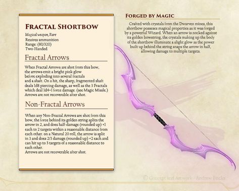 Magic Bow, Dnd Magic, How To Make Crystals, Magic Crafts, Dungeons And Dragons 5e, D D Items, Dnd 5e Homebrew, Dnd Dragons, Fantasy Props