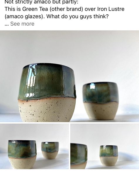 Green Pottery Glaze Combinations, Mayco Glaze Northern Woods, Green Tea Mayco Glaze, Green Glazes For Pottery, Pottery Glaze Ideas Color Combos Amaco, Amaco Celadon Glazes, Deep Olive Speckle Glaze Combinations, Green Tea Glaze Combinations, Toasted Sage Glaze Combinations