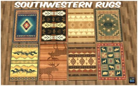 Sims 4 Cc Western Decor, Sims 4 Native American, Southwestern Rugs, Native American Village, Sims 4 Decades Challenge, Sims 4 Bedroom, Sims 4 Cc Shoes, Sims 4 Mm Cc, Sims 4 Cc Makeup