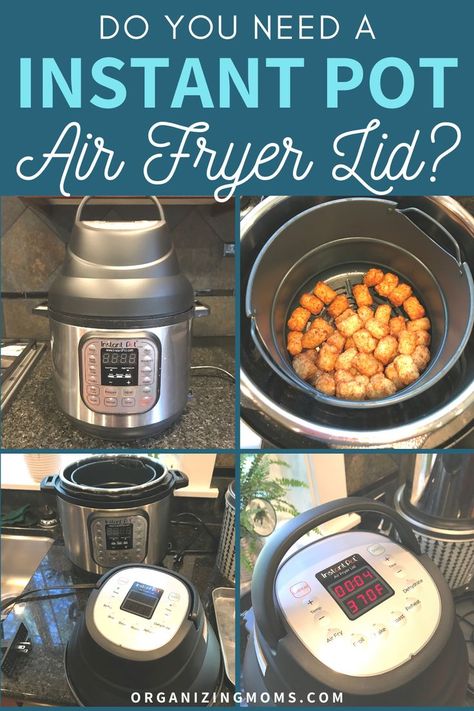 Instant Pot Accessories for Air Fryer. My totally honest Instant Pot Air Fryer Lid review. Find out how you can turn your existing Instant Pot into an air fryer, and see if an air fryer lid would work for you. #InstantPot #AirFryer #organizingmoms Instant Pot Air Fryer, Cooks Air Fryer, Air Fried Food, Air Fryer Dinner Recipes, Air Fryer Healthy, Instant Recipes, Instant Pot Dinner Recipes, Air Fryer Recipes Healthy, Entertaining Recipes