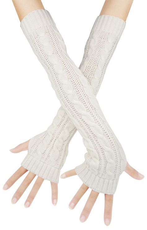 PRICES MAY VARY. Elastic,Acrylic,Cotton Pull On closure ❆❆ BELLADY WOMENS WINTER KNITTED GLOVES: The cable knit long fingerless gloves are made of 80% acrylic and 20% cotton, soft and stylish, slightly elastic, a great accessory to keep your arms and hand warm during autumn winter and early spring. ❆❆ SIZE: full length 17.7”, one size fits most, these knit arm warmers is perfect for women of all ages. Several colors to choose, easy matching with your outfits. ❆❆ WOMENS LONG AND FASHION ARM WARME Long Fingerless Gloves, Fingerless Gloves Knitted, Long Gloves, Knit Mittens, Winter Warmers, Knitted Gloves, Winter Knits, Winter Casual, Mitten Gloves