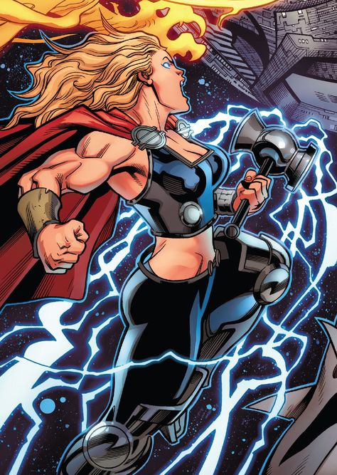 Thor Valkyrie, Thor Art, Female Thor, Mike Deodato, Jane Foster, Bd Art, The Mighty Thor, Arte Dc Comics, Marvel Thor