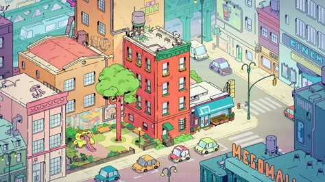 Game Art Style, Isometric Drawing, Bg Design, Cat Background, Isometric Art, City Drawing, Low Poly Art, Background Drawing, City Illustration