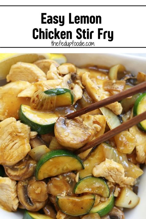 Prepare a quick, healthy, and delicious meal in no time. This Easy Lemon Chicken Stir Fry recipe will be ready in less than 20 minutes. Sure to be a hit! #LemonChickenStirFry #ChickenStirFry #LemonStirFry #EasyLemonChicken #SimpleLemonChicken #HealthyLemonChicken #LemonChickenwithZucchini #LemonChickenwithMushrooms Lemon Chicken Stir Fry, Lemon Recipes Healthy, Chicken Lemon, Asian Meals, Stir Fry Recipes Chicken, Tasty Videos, Asian Chicken, Chicken Dinners, Dinner Recipes Easy Quick