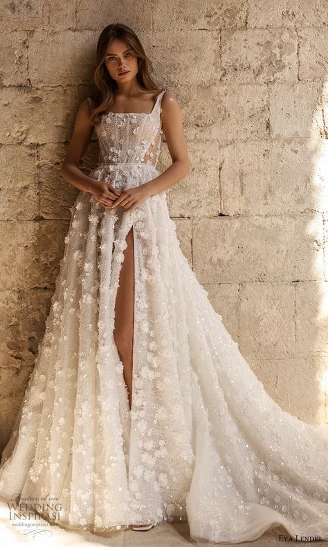 Corset Wedding Dress Vintage, Flowery Wedding Dress, French Wedding Dress, A Line Ball Gown, Eva Lendel, 2024 Wedding Dresses, Embellished Wedding Dress, Fairytale Gown, Wedding Inspirasi