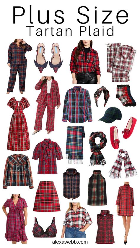 Alexa Webb 2024, Burns Night Outfits, Plaid Clothes, Red Plaid Pants, Alexa Webb, Tartan Fashion, Women's Plus Size Jeans, Christmas Day Outfit, Stewart Tartan