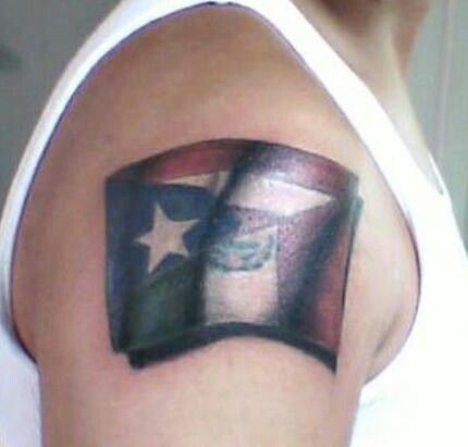 Mexi-rican Mexican Tattoo, Tattoos Pictures, Flag Bracelet, Puerto Rican Flag, Flag Tattoo, Mexican Flag, 3d Tattoos, 3d Tattoo, Tattoo Parlors