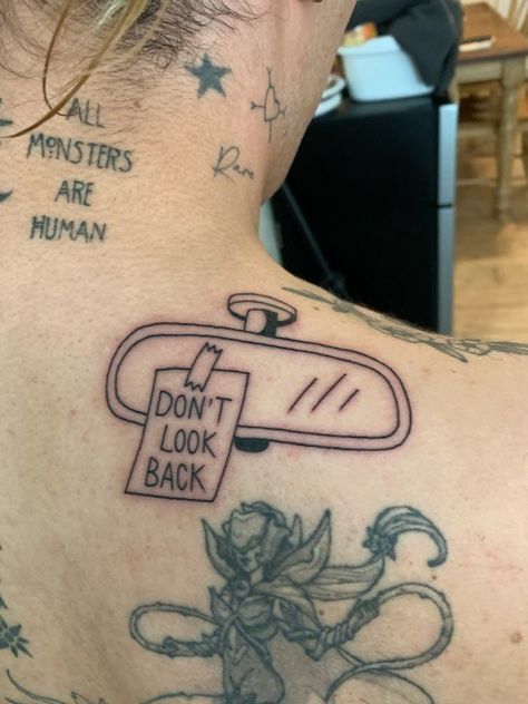 Never Back Down Tattoo, Don't Look Back Tattoo, What Doesnt Kill You Tattoo, Don’t Take It Personal Tattoo, No Expectations No Disappointments Tattoo, Dont Look Back, Never Look Back, Back Tattoo, Looking Back