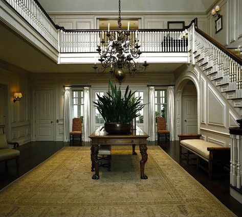 Country Foyer, Architect Portfolio, Foyer Staircase, Traditional Eclectic, O Keefe, Foyer Decorating, Foyer Design, Long Island Ny, Entry Foyer