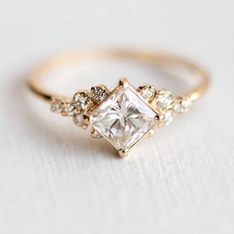 Cz Rings, Antique Engagement Ring, Princess Cut Engagement Rings, Moissanite Diamond Rings, Dream Engagement Rings, Alternative Engagement Rings, Engagement Ring Cuts, Gold Engagement Ring, Gold Engagement