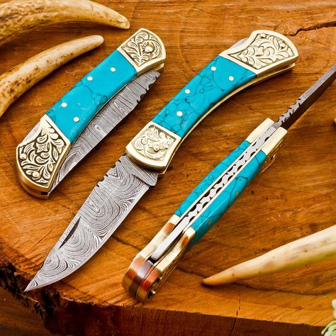 Fancy Knife, Stone Knife, Cowgirl Quotes, Western Bedroom, Cowgirl Accessories, Engraved Pocket Knives, Pretty Knives, Cute Country Outfits, Wood Knife