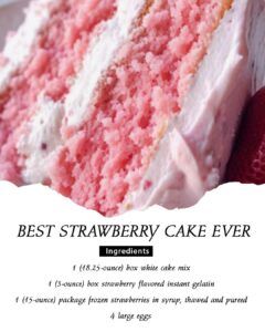 The Best Strawberry Cake Ever Best Strawberry Cake Ever, Best Strawberry Cake, Delicious Strawberry Cake, Homemade Strawberry Cake, Strawberry Cream Cheese Frosting, Strawberry Cake Mix, Strawberry Cake Recipes, Cherry Recipes, Strawberry Puree