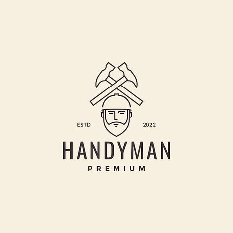 Handyman Branding, Handy Man Logo, Carpenter Logo Design, Handyman Logo Design, Woodwork Logo, Carpentry Logo, Carpenter Logo, Hipster Logo Design, Wood Logo Design