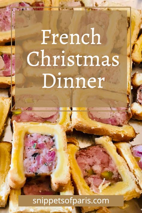 Wondering what's on the menu at a traditional French Christmas dinner? Go behind closed doors and see how French people like to indulge at Noël. French Winter Recipes, French Christmas Dinner Menu Ideas, Fine Dining Christmas Dinner, Christmas Party Main Dish, Italian Xmas Dinner, Christmas Menus Ideas, Family Style Dinner Tablescape, French Main Dishes, Christmas Eve Dinner For Two