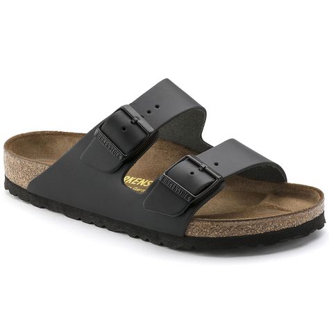 PRICES MAY VARY. Footbed: Leather Sole: EVA Narrow width (, S, XN, Schmal, Estrecho, Slim, étroit, stretta) Color: Black Manufacturer: Birkenstock Material: Leather Footbed: Leather Sole: EVA Black Birkenstock, Birkenstock Sandals Arizona, Two Strap Sandals, Trending Sandals, Footbed Sandals, Stylish Sandals, Black Leather Sandals, Eva Longoria, Socks And Sandals