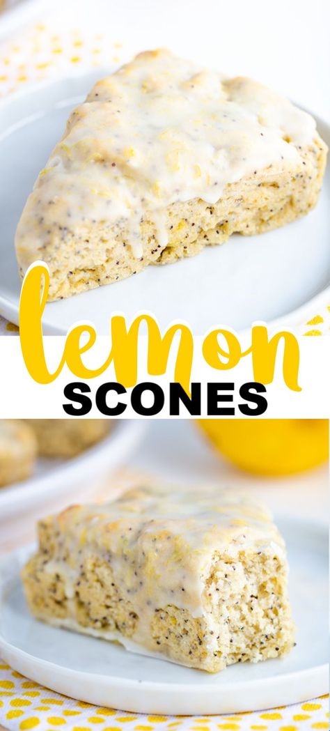 Scones Ideas, Lemon Scones Recipe, Lemon Poppy Seed Scones, Lemon Scones, Breakfast Easy, Baking Inspiration, Lemon Dessert Recipes, Lemon Poppy Seed, Kid Desserts