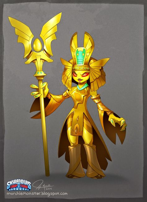 The Golden Queen Concept | The Art of Jeff Murchie Skylanders Art, Golden Character, Spyro Characters, Golden Queen, Skylanders Trap Team, Android Art, Spyro The Dragon, Fantasy Concept, Comic Style Art