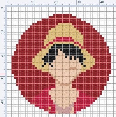 Graph Crochet, Crochet One Piece, Easy Pixel Art, Pixel Crochet, Pix Art, Pixel Art Grid, Tapestry Crochet Patterns, Pola Kristik, Anime Pixel Art