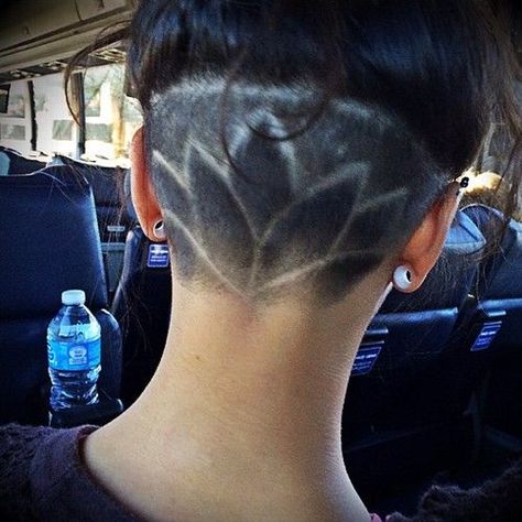 Nape undercut hairstyle designs: Lotus. http://strayhair.com/hairstyles/12-nape-undercut-hairstyle-designs/ Back Of Head Shaved, Undercut Hair Designs, Undercut Designs, Shaved Hair Designs, Haircut Designs, Hair Tattoos, Undercut Hairstyles, Shaved Hair, Undercut