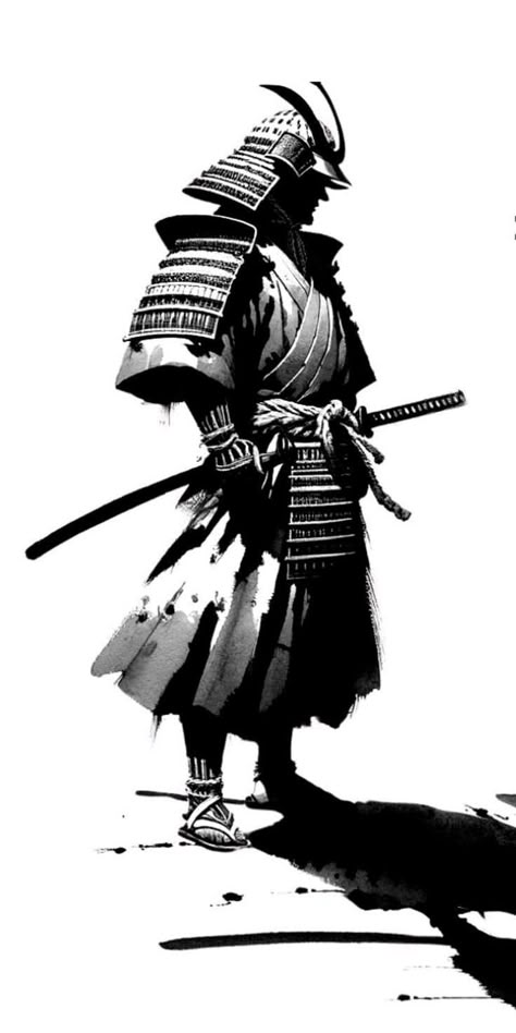 Samurai Drawing, Samurai Warrior Tattoo, Japanese Art Samurai, Japanese Flower Tattoo, Samurai Wallpaper, Discipline Quotes, Samurai Artwork, Doodle Art Journals, Japanese Warrior