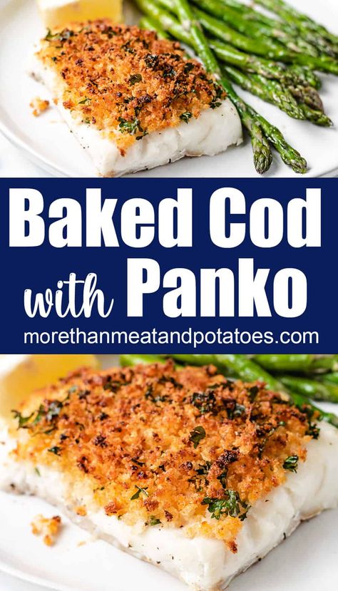 Crispy Baked Cod, Cod Fish Recipes Baked, Cod Filets, Seafood Night, Oven Baked Cod, Haddock Recipes, Dinner Seafood, Baked Cod Recipes, Cod Fillets