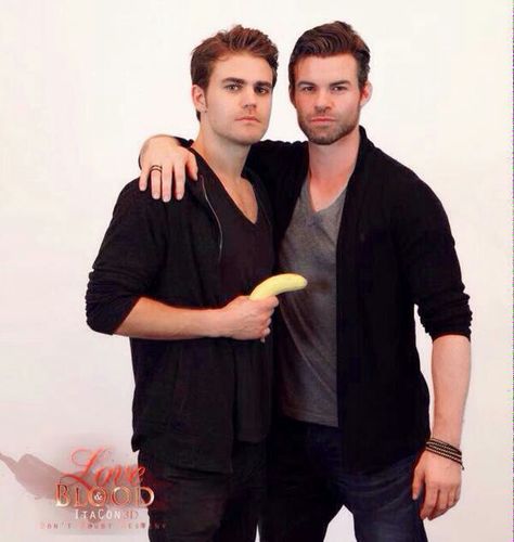 Paul and Daniel! Paul Vampire Diaries, Damon And Stefan Salvatore, Michael Malarkey, The Vampire Diaries Characters, Damon And Stefan, Vampire Diaries Guys, Danielle Campbell, Daniel Gillies, Chris Wood