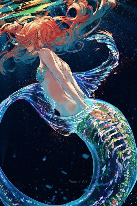 Discord Friends, Mermaid Tail Art, Yuumei Art, Anime Mermaid, Mermaid Artwork, I Gave Up, Mermaid Drawings, Mermaid Pictures, Mermaid Tale