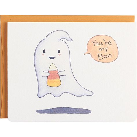 Halloween Cards For Your Significant Other | POPSUGAR Smart Living Notes For Kids Lunches, Halloween Cards Handmade, Mini Photo Albums, My Boo, Halloween Drawings, Halloween Card, Mini Photo, Paper Source, Fall Cards