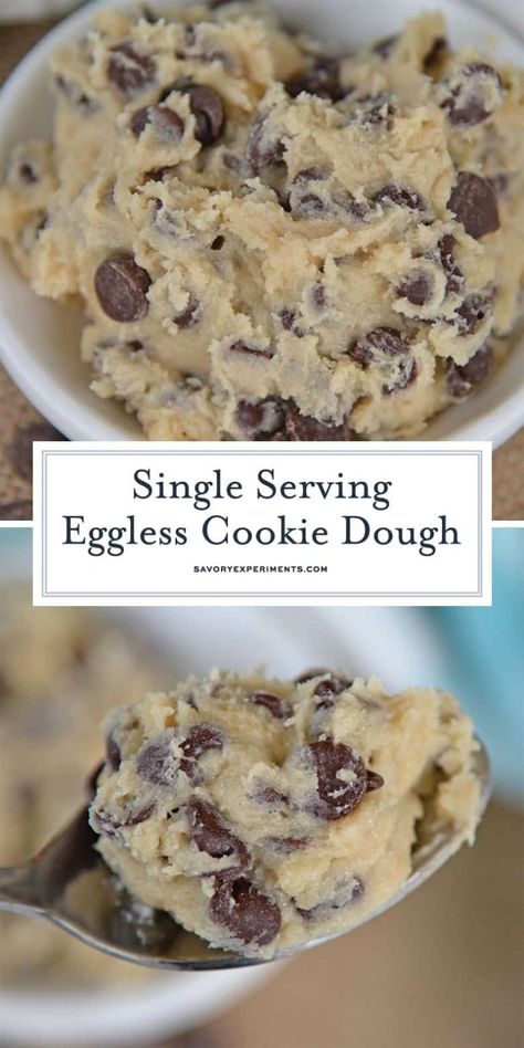 1 Person Edible Cookie Dough, Single Serve Cookie Dough, Easy Dessert For One, Edible Cookie Dough For One, Edible Cookie Dough Recipe For One, Single Serving Cookie Dough, Chocolate Chip Cookie Dough Recipe, Unhealthy Recipes, Cookie Dough For One