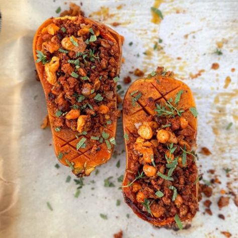 Honeynut Squash Recipes, Stuffed Honeynut Squash, Candied Pecans Easy, Roasted Honeynut Squash, How To Make Chorizo, Chocolate Fudge Bars, Honeynut Squash, Dark Chocolate Fudge, Freezer Meal Prep