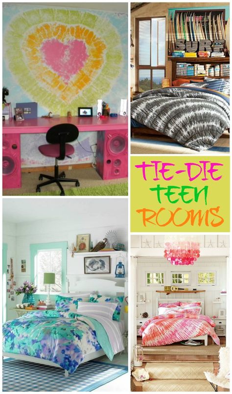 Lots of ideas for Tie Dye Teen Rooms! Tie Dye Room Decor, Room Ideas Teen, Tie Dye Decor, Tie Dye Bedroom, Tie Dye Room, Teen Room Ideas, Teen Room Designs, Diy Home Decor For Apartments, Tie Dye Bedding