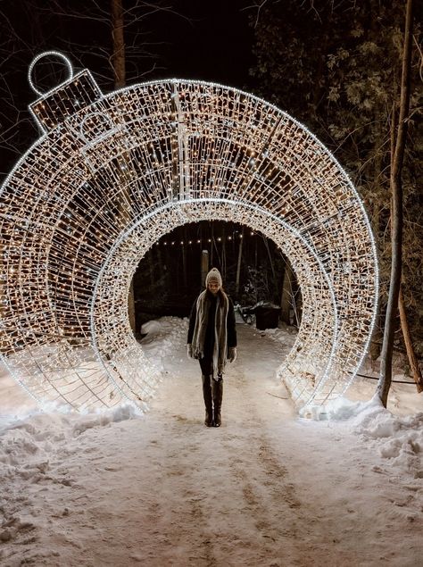 Christmas Walk Through, Christmas Light Aesthetic, Winter Wonderland Lights, Light Tunnel, Walking Path, Light Aesthetic, Light Trails, Walking Paths, Light Ring