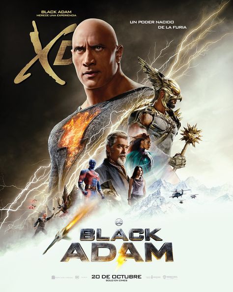 Black Adam News on Twitter: "NEW poster of #BlackAdam https://t.co/PXhvVWBocX" / Twitter Black Adam Film, Black Adam 2022, Atom Smasher, Adams Movie, Dr Fate, Black Adam, Sarah Shahi, Zachary Levi, Univers Dc