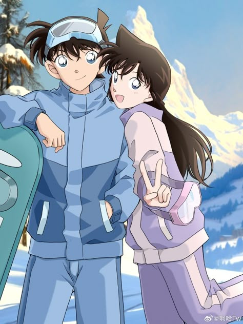 Ran X Shinichi, Detective Conan Ran, Conan Ran, Shinichi And Ran, Ran And Shinichi, Manga Detective Conan, Kid Detectives, Conan Shinichi, Conan Movie