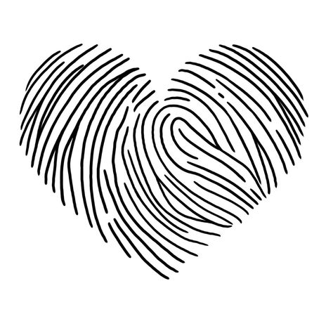 Heart shaped fingerprint for a tattoo stencil or T-shirt print. Heart Fingerprint Tattoo, Finger Print Heart, Fingerprint Tattoo, Fingerprint Heart Tattoos, Heart Fingerprint, Fingerprint Tattoos, Stencil Drawing, Fingerprint Heart, Tattoo Culture