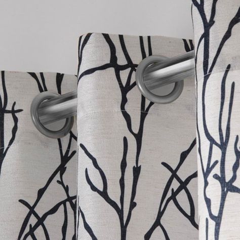 Exclusive Home Branches Linen Blend Window Curtain Panel Pair with Grommet Top - Walmart.com Townhome Living Room, Curtains Ideas, Exclusive Homes, Branch Design, Exclusive Home, Drapery Panels, Home Curtains, Nature Inspired Design, Window Panels